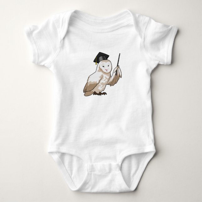 Owl als Lehrer mit Pointer Baby Strampler (Vorderseite)