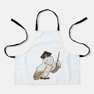 Owl als Lehrer mit Pointer Schürze