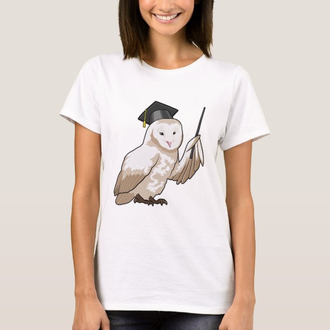 Owl als Lehrer mit Pointer T-Shirt (Vorderseite)