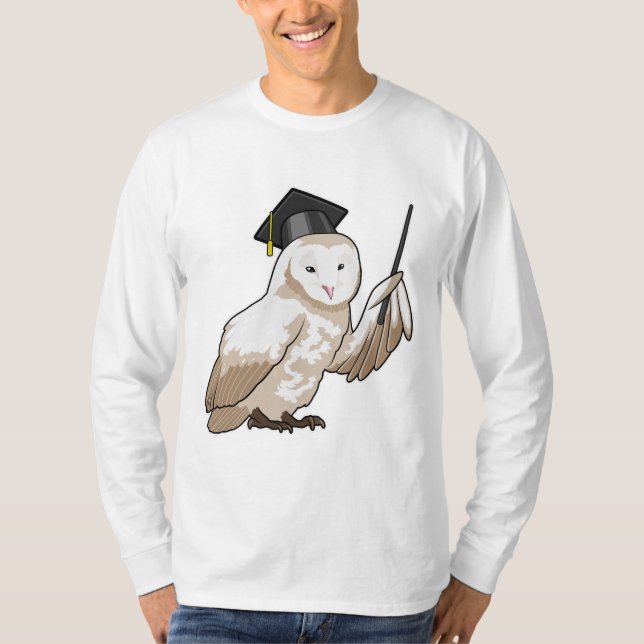 Owl als Lehrer mit Pointer T-Shirt (Vorderseite)