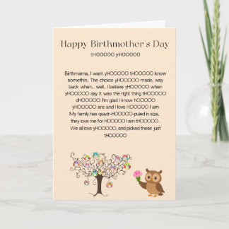 Owl Always Love You Birthmother's Day Card Karte