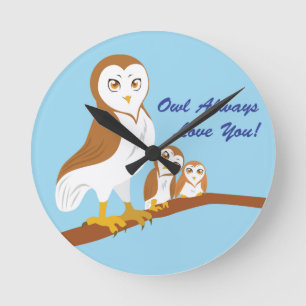 Owl Always Love You Runde Wanduhr