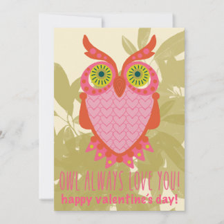 OWL ALWAYS LOVE YOU Valentines card Feiertagskarte