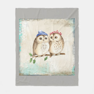 Owl Animal Couple Personalize Destiny Destiny's Fleecedecke