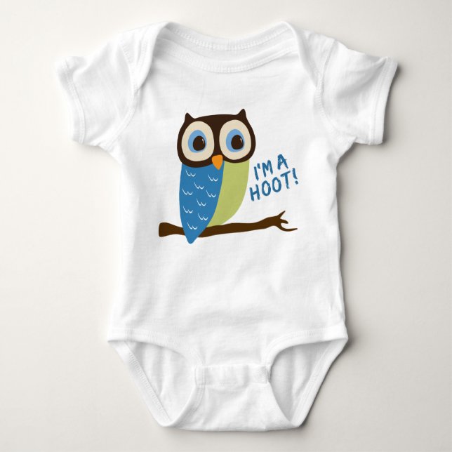 Owl Art Ich bin ein Hoot Baby Strampler (Vorderseite)