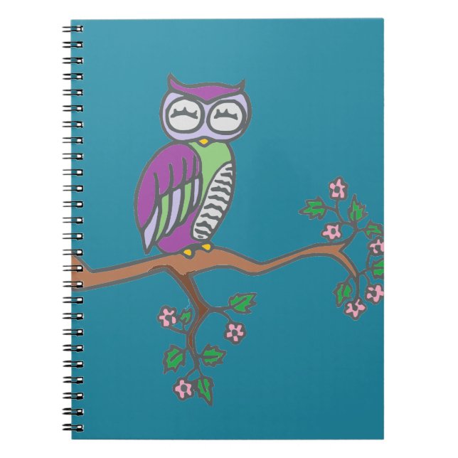 Owl Art Night Blue Notizblock (Vorderseite)