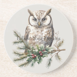 Owl auf Branch Getränkeuntersetzer