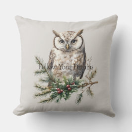 Owl auf Branch Kissen