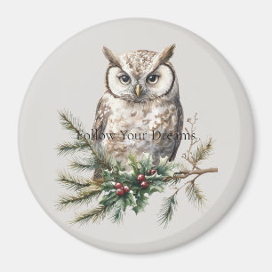 Owl auf Branch Magnet