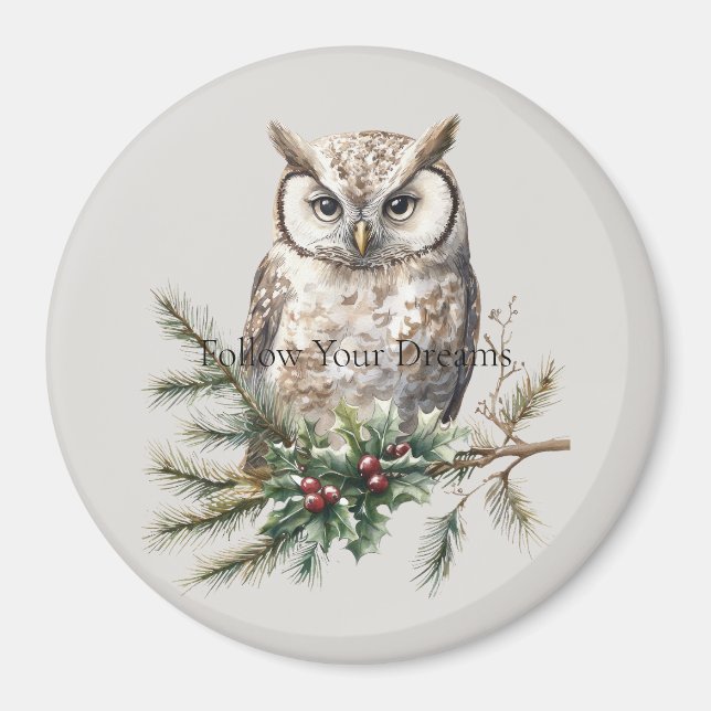 Owl auf Branch Magnet (Vorne)