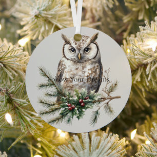 Owl auf Branch Ornament Aus Metall