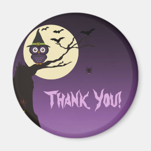 Owl auf dem Zweig Halloween Danke Magnet