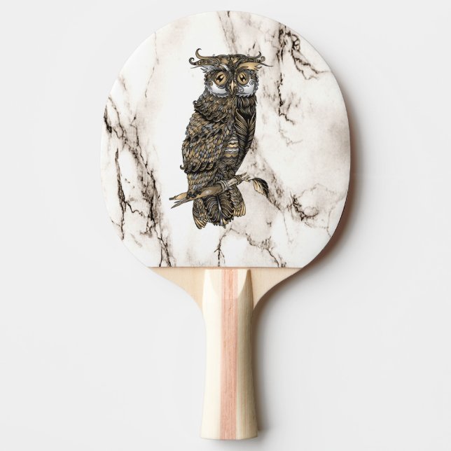 Owl auf Marmor Tischtennis Schläger (Vorderseite)