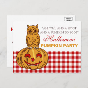 Owl auf Pumpkin Halloween Pumpkin-Party Einladung