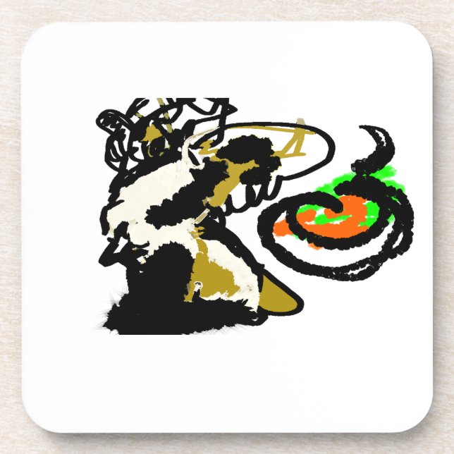 Owl Autumn joy Getränkeuntersetzer (Vorderseite)