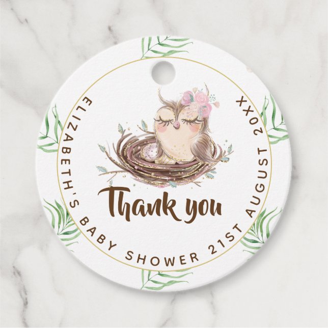 Owl Baby Danke, dass ihr Tags Liebhaber Boy Girl g Geschenkanhänger (Vorderseite)