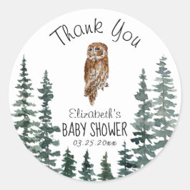 Owl Baby Dusche Danke Runder Aufkleber