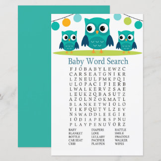 Owl Baby Shooter Word Search Game