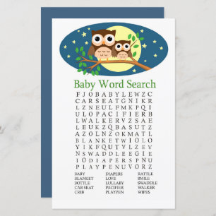 Owl Baby Shooter Word Search Game