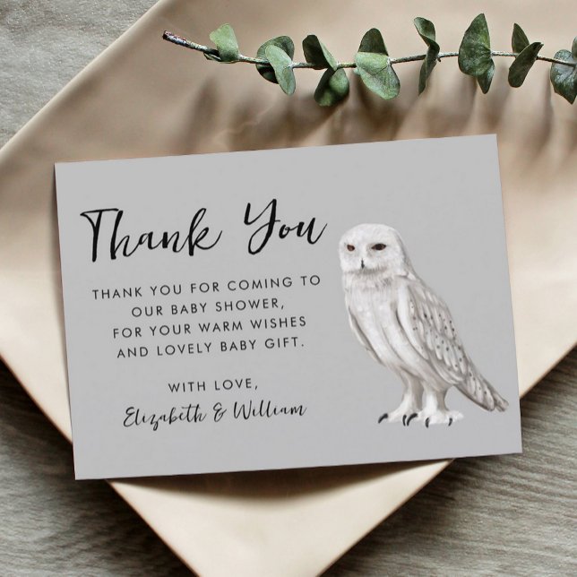 Owl Baby Shower Thank You Card Dankeskarte (Von Creator hochgeladen)