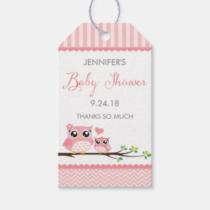 Owl Baby Showmarke   Pink Zickzack Hang Tag Geschenkanhänger