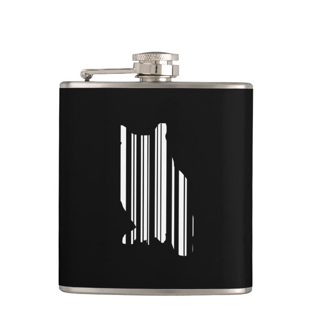 OWL BAR CODE Bird Barcode Aviäres Entwurfsmuster Flachmann (Vorderseite)