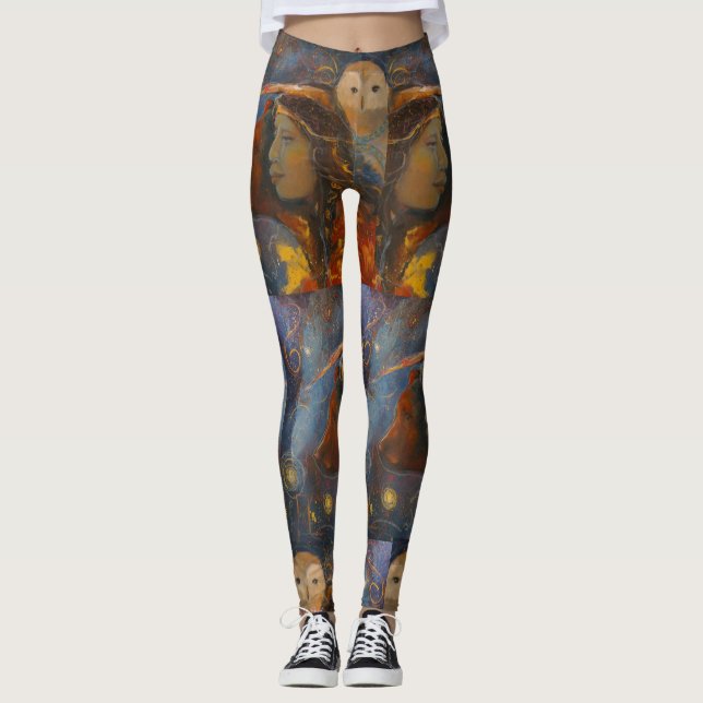 Owl Bärenweishäufigkeit Geist Maureen Girard Leggings (Vorderseite)