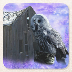 Owl Barn Shed Rechteckiger Pappuntersetzer