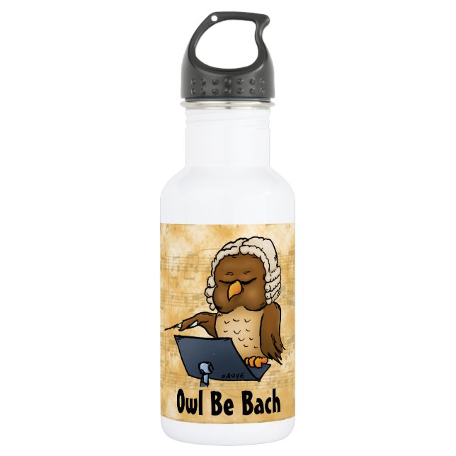 Owl Be Bach Edelstahlflasche (Vorderseite)