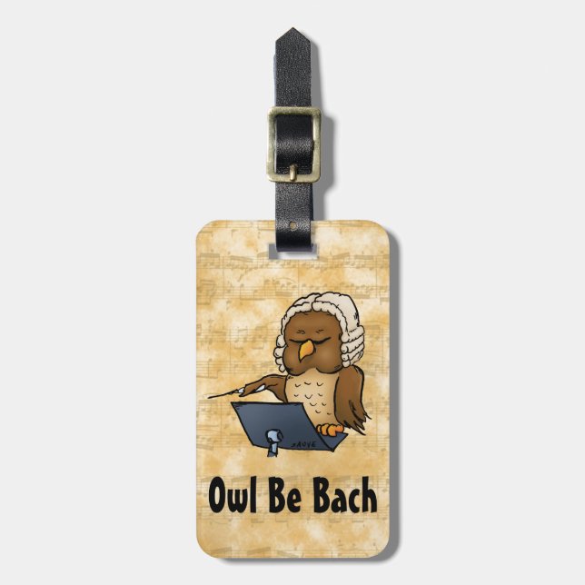 Owl Be Bach Gepäckanhänger (Vorderseite vertikal)