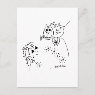 Owl 'Be You' Postkarte