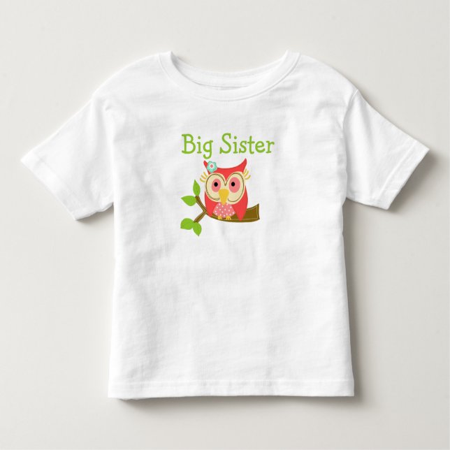 Owl Big Sister Kleinkind T-shirt (Vorderseite)
