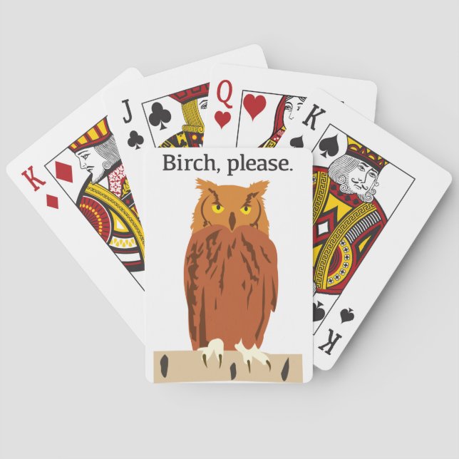 Owl Birch Please Playing Cards Spielkarten (Rückseite)