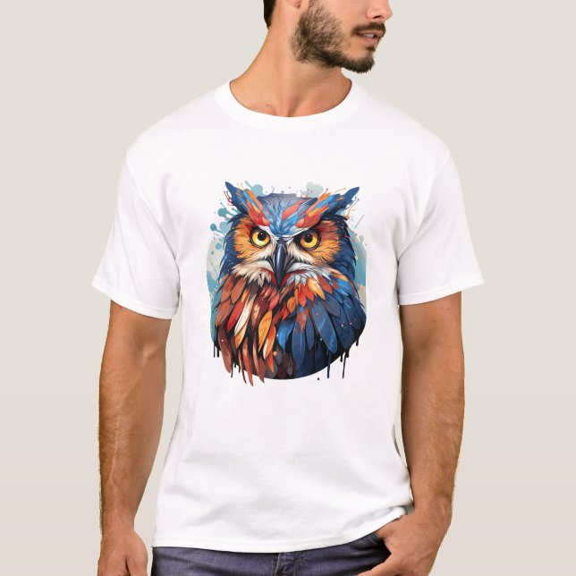 Owl Bird Animal World Wildlife Beauty Discovery T-Shirt (Vorderseite)