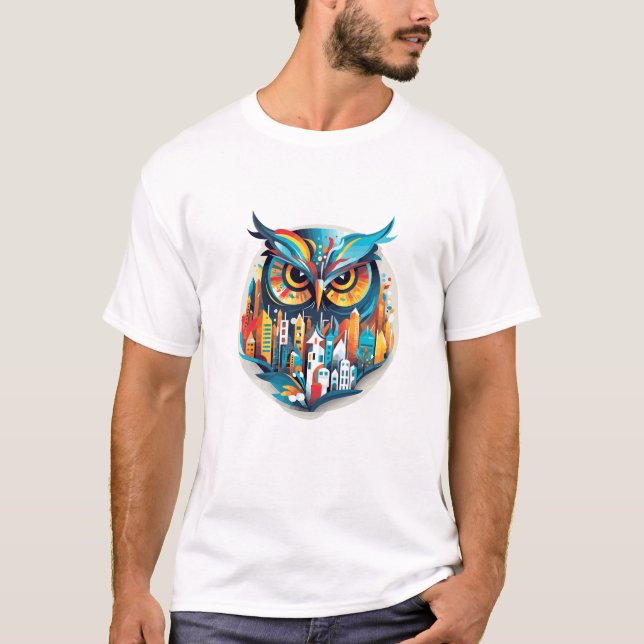 Owl Bird Animal World Wildlife Beauty Discovery T-Shirt (Vorderseite)