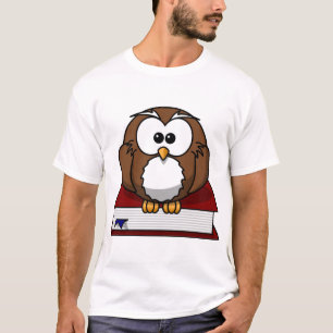 Owl Bird Book Wise Nature Character Wild Wisdom T-Shirt