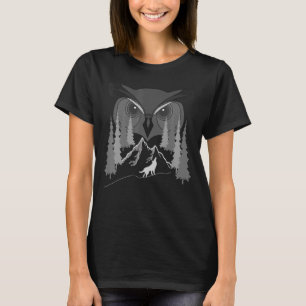 Owl Bird Face Motif Tier Impressum Wolf Forest Mou T-Shirt