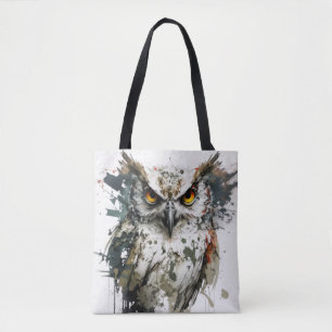 Owl Bird Portrait Animal Painting Wildlife Forest