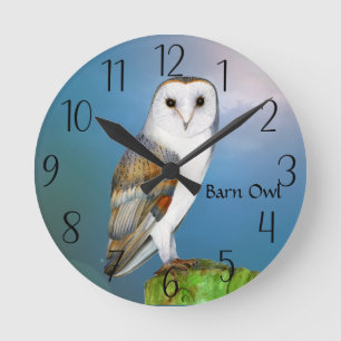 Owl Bird Wasserfarbe Malerei Uhr