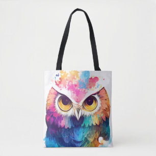 Owl Bird Wild Nature Animal Color Art Malerei