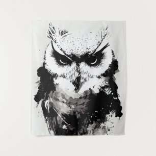 Owl Bird Wild Nature Free Spirit Pinselstrich Wandteppich