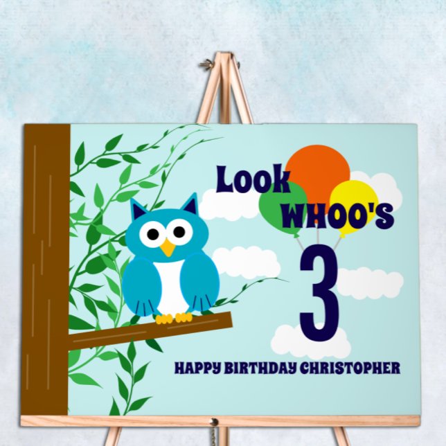 Owl Birthday Acrylschild (Von Creator hochgeladen)