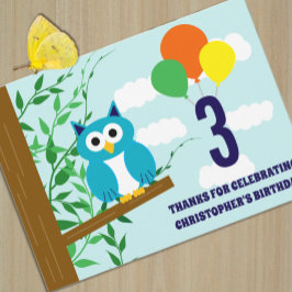 Owl Birthday Dankeskarte