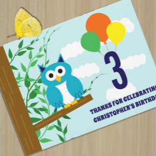 Owl Birthday Dankeskarte