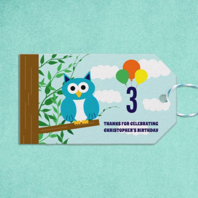 Owl Birthday Geschenkanhänger (Von Creator hochgeladen)