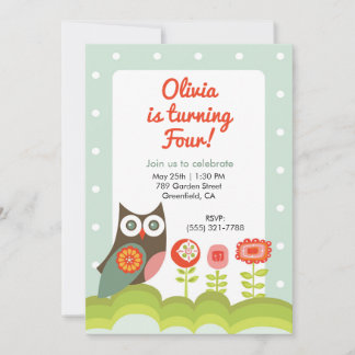 Owl Birthday Invitation for Kids  Einladung