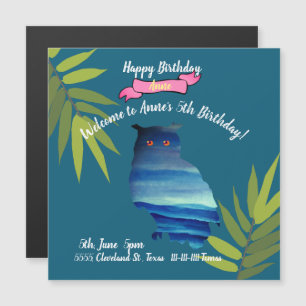 Owl Birthday Magneteinladung