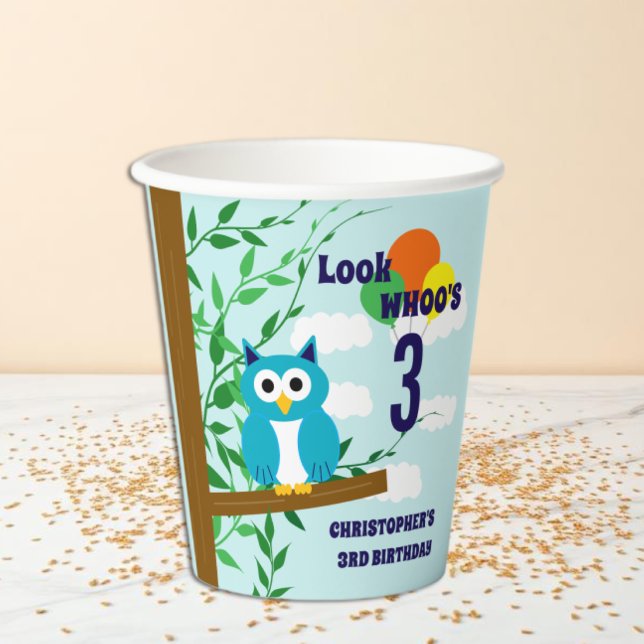 Owl Birthday Pappbecher (Von Creator hochgeladen)
