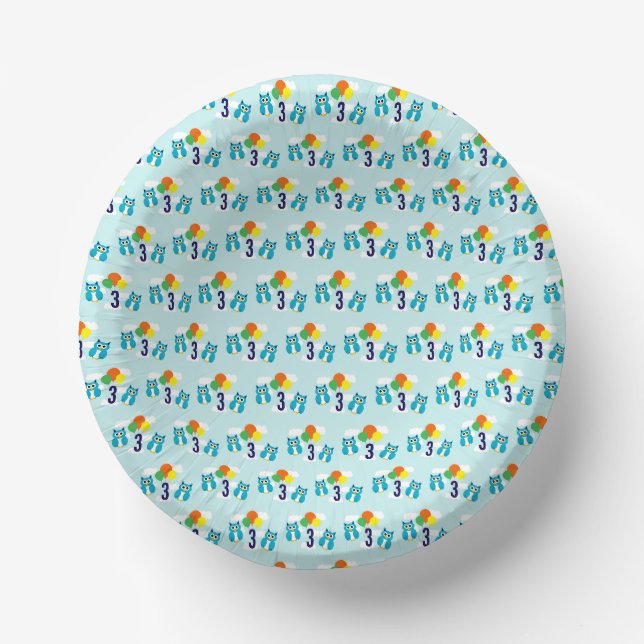 Owl Birthday Pappteller (Vorderseite)