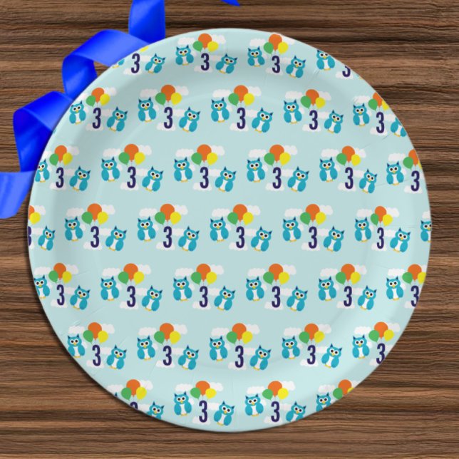 Owl Birthday Pappteller (Von Creator hochgeladen)